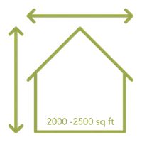 Outlined house with double-headed arrows indicating dimensions, highlighting measurement concepts for home builders.