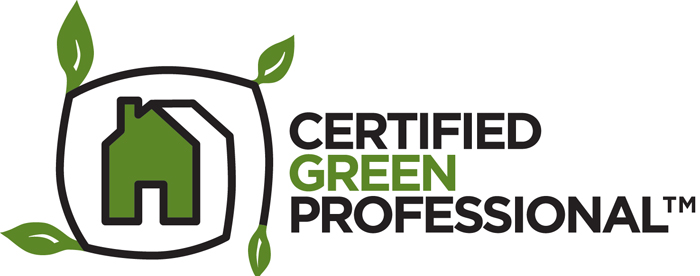 certified-green-professional-logo Certified Green Professional logo featuring a green house silhouette surrounded by leaves, highlighting eco-friendly home builder certification.