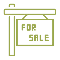 Neon-style sign depicting "For Sale," often seen at properties listed by a home builder.